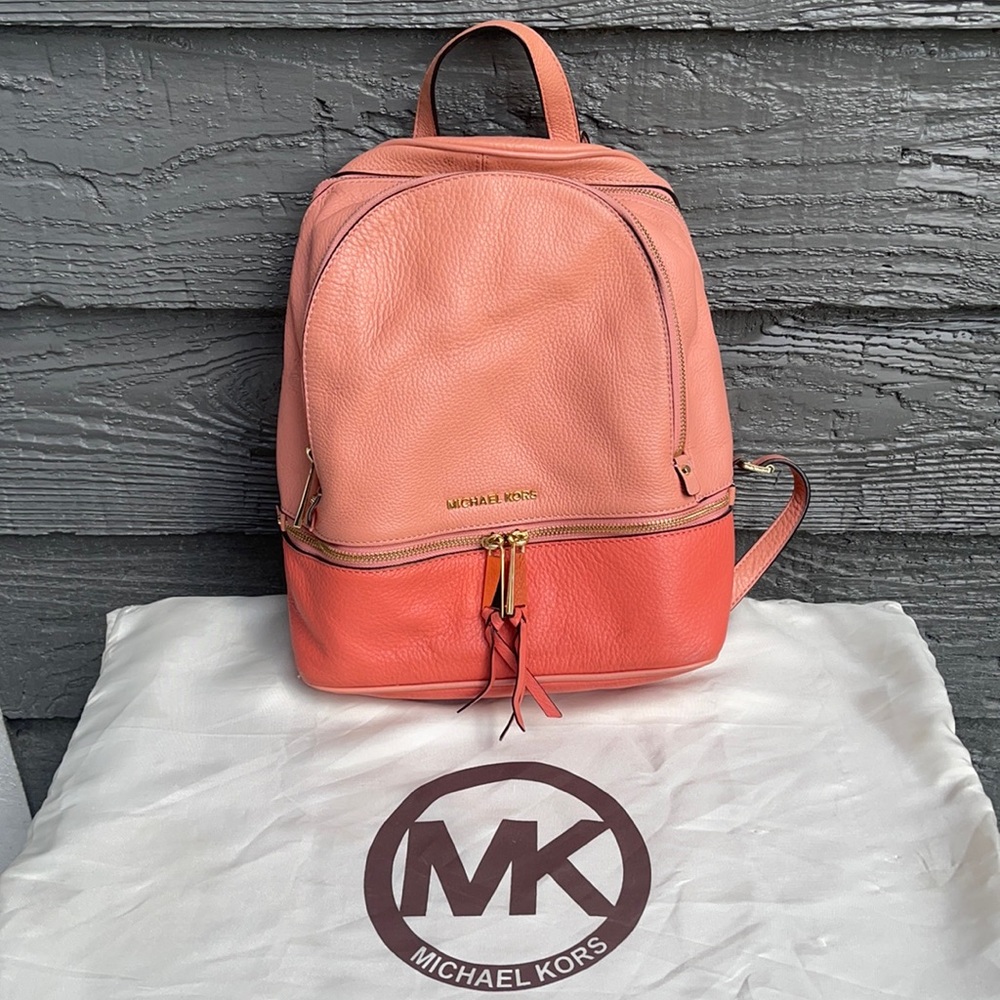peach Michael Kors large book bag